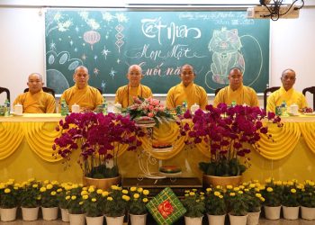 Tăng Ni sinh khóa VIII Trường TCPH Long An tổ chức Lễ Tất niên năm 2023