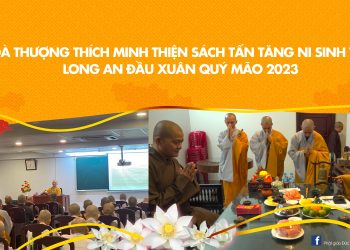 Hoà thượng Thích Minh Thiện sách tấn Tăng Ni Sinh TCPH Long An đầu xuân Quý Mão 2023